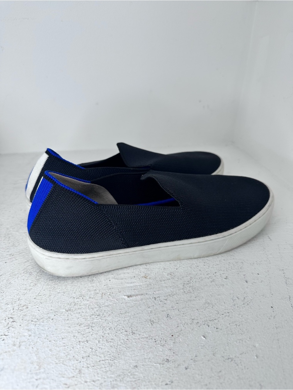 Rothy's Women’s Slip-On Loafers in Navy with Blue Trim - Picture 2 of 6